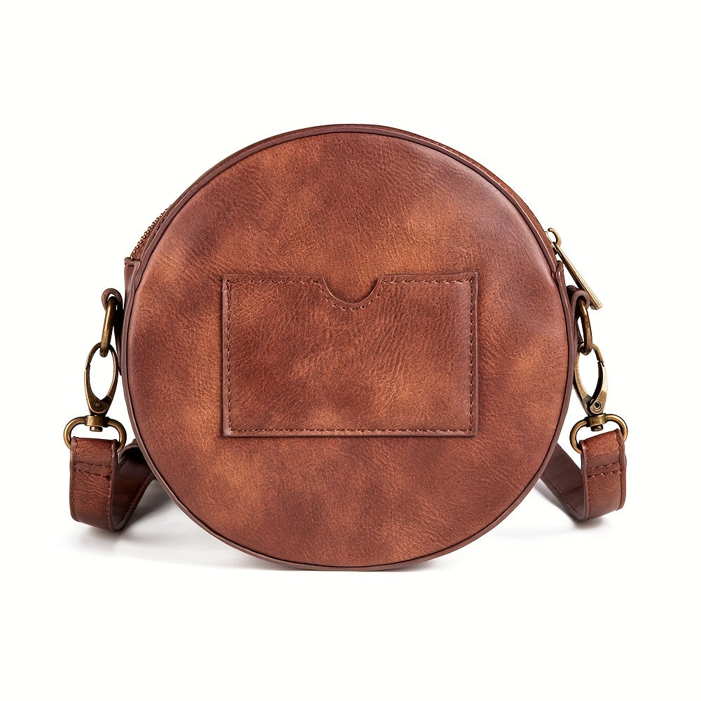 Steampunk Leather Motorcycle Crossbody Bag with Metal Clock Decor Curious Things