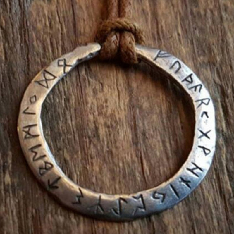 Rustic Pendant With The Elder Futhark Runes Curious Things