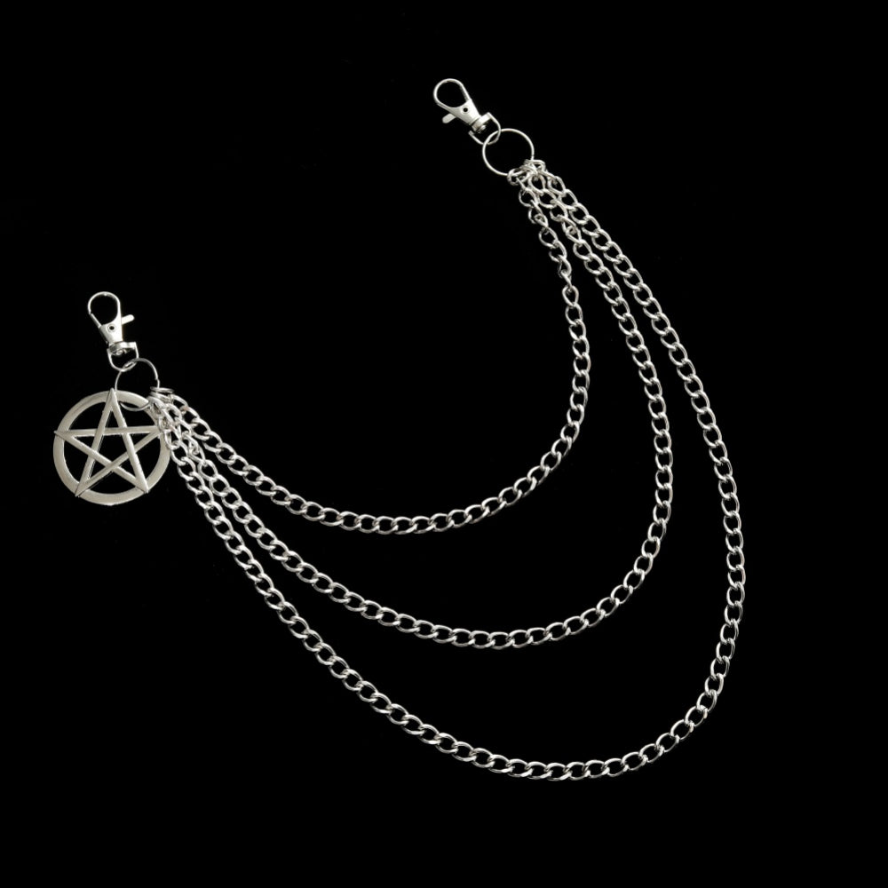 Chain Pentagram Keychains Curious Things