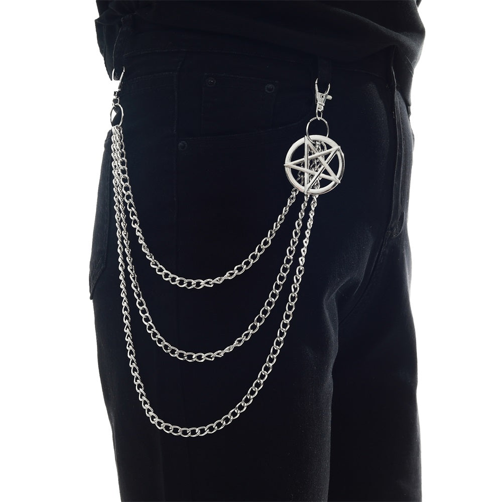 Chain Pentagram Keychains Curious Things