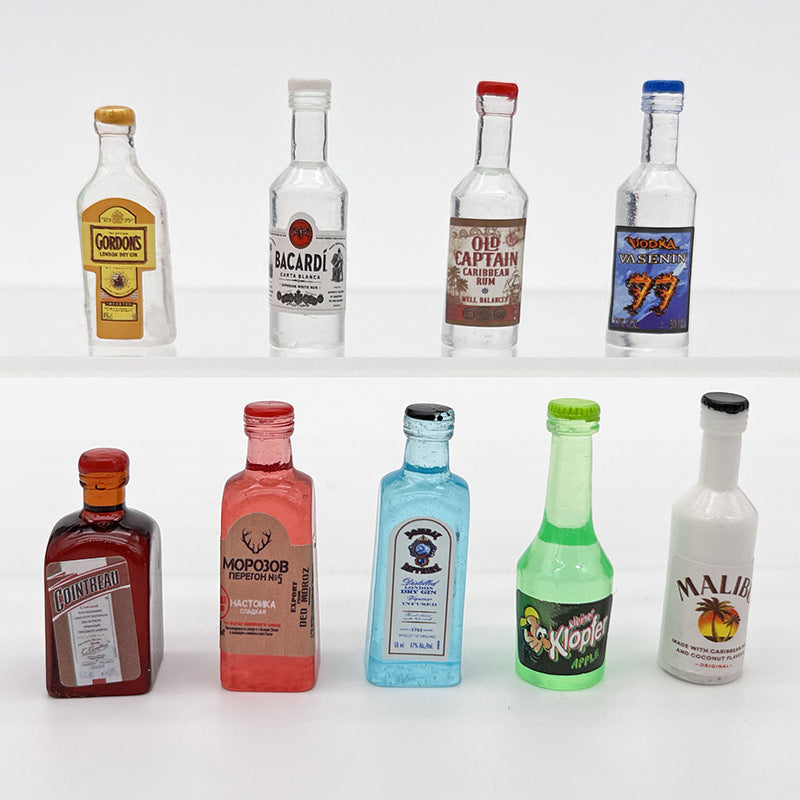 Cute 10pc Mini Resin Liquor Bottles Curious Things