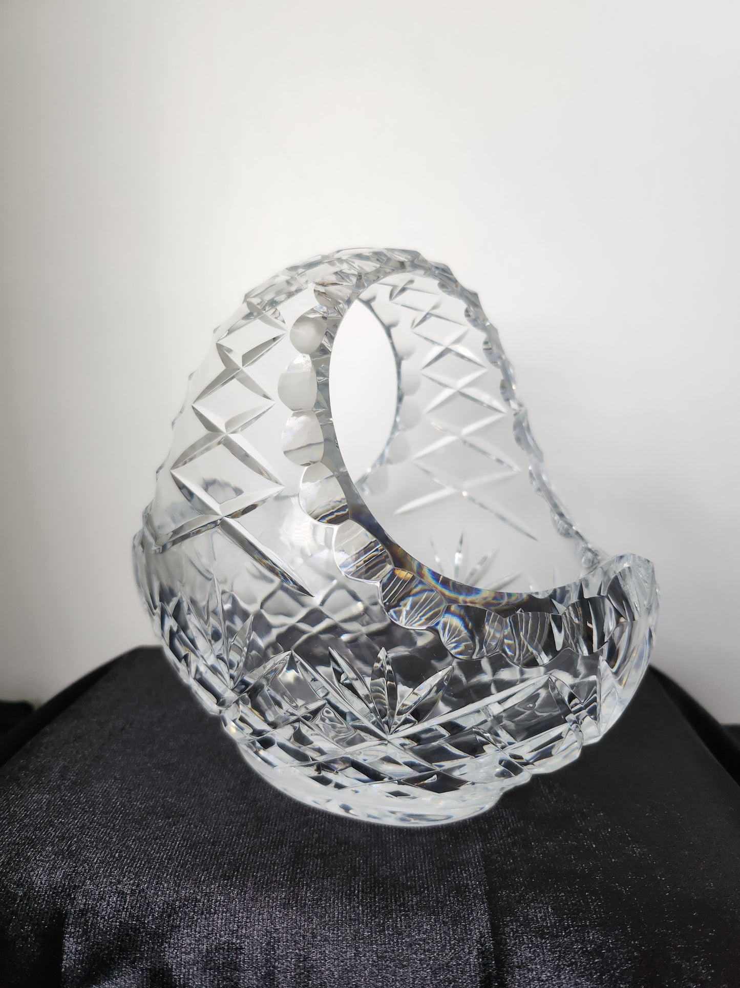 Diamond Cut Crystal Basket