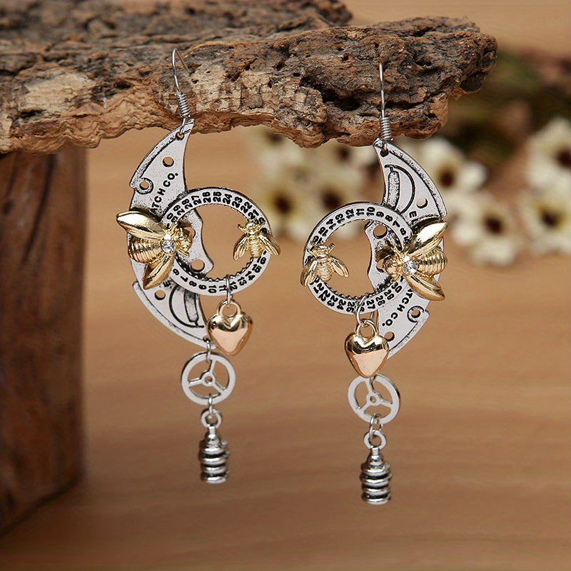 Steampunk Bee Style Drop Earrings Curious Things