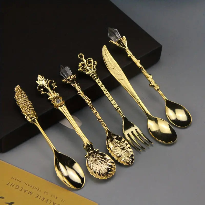 6pcs Mini Gold Cutlery Set Curious Things
