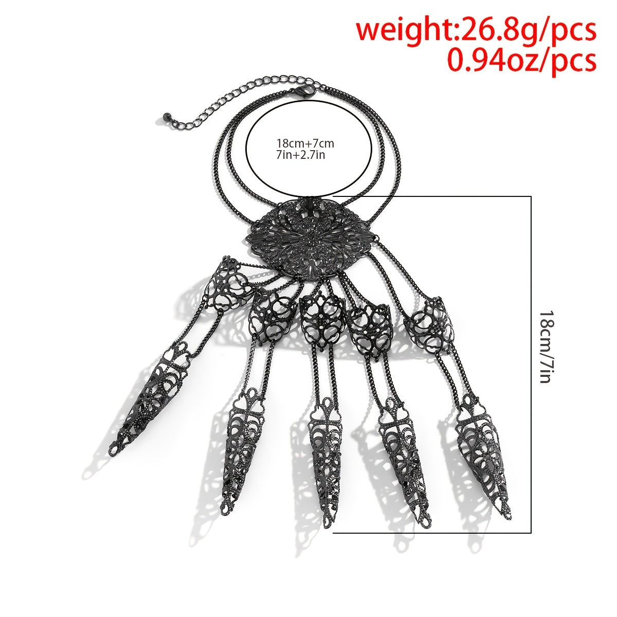 Steampunk Finger Chain Bracelet - Gothic Hand Jewellery Curious Things