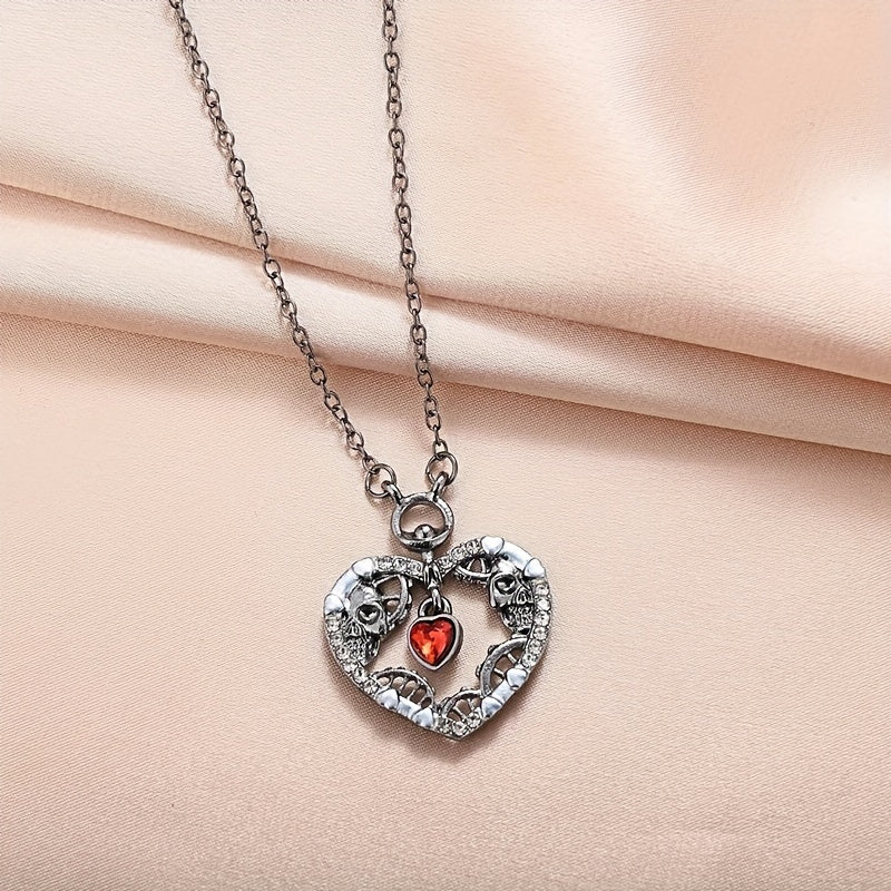 Steampunk Skull Heart Pendant Curious Things