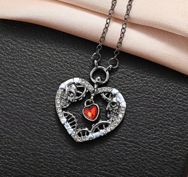 Steampunk Skull Heart Pendant Curious Things