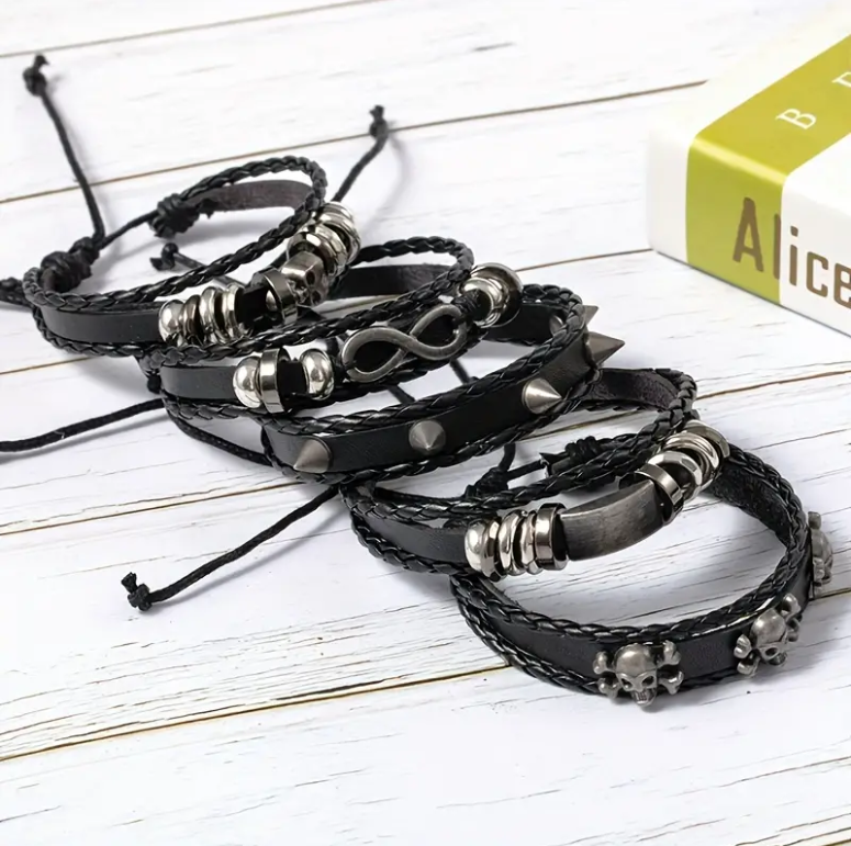 Vintage Adjustable Multilayer Leather Braided Bracelets