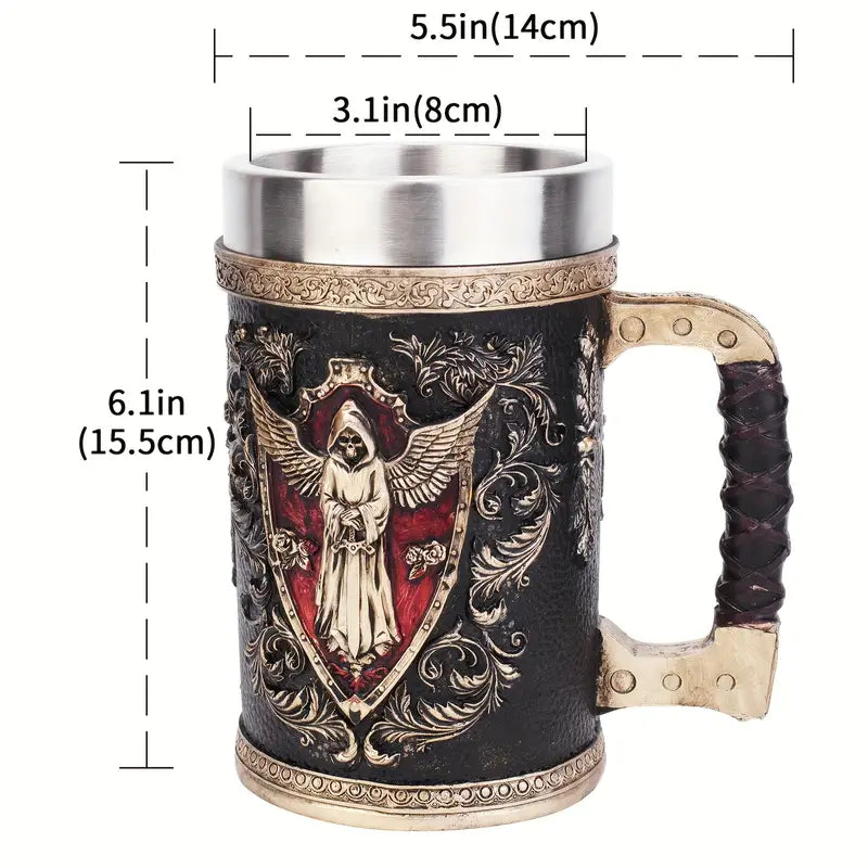 Exquisite 600ml Tankard Mug - Stainless Steel Tankard Curious Things