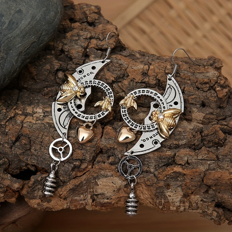 Steampunk Bee Style Drop Earrings Curious Things