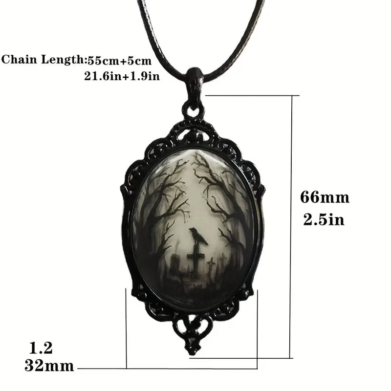 Gothic Raven Cross Necklace Curious Things