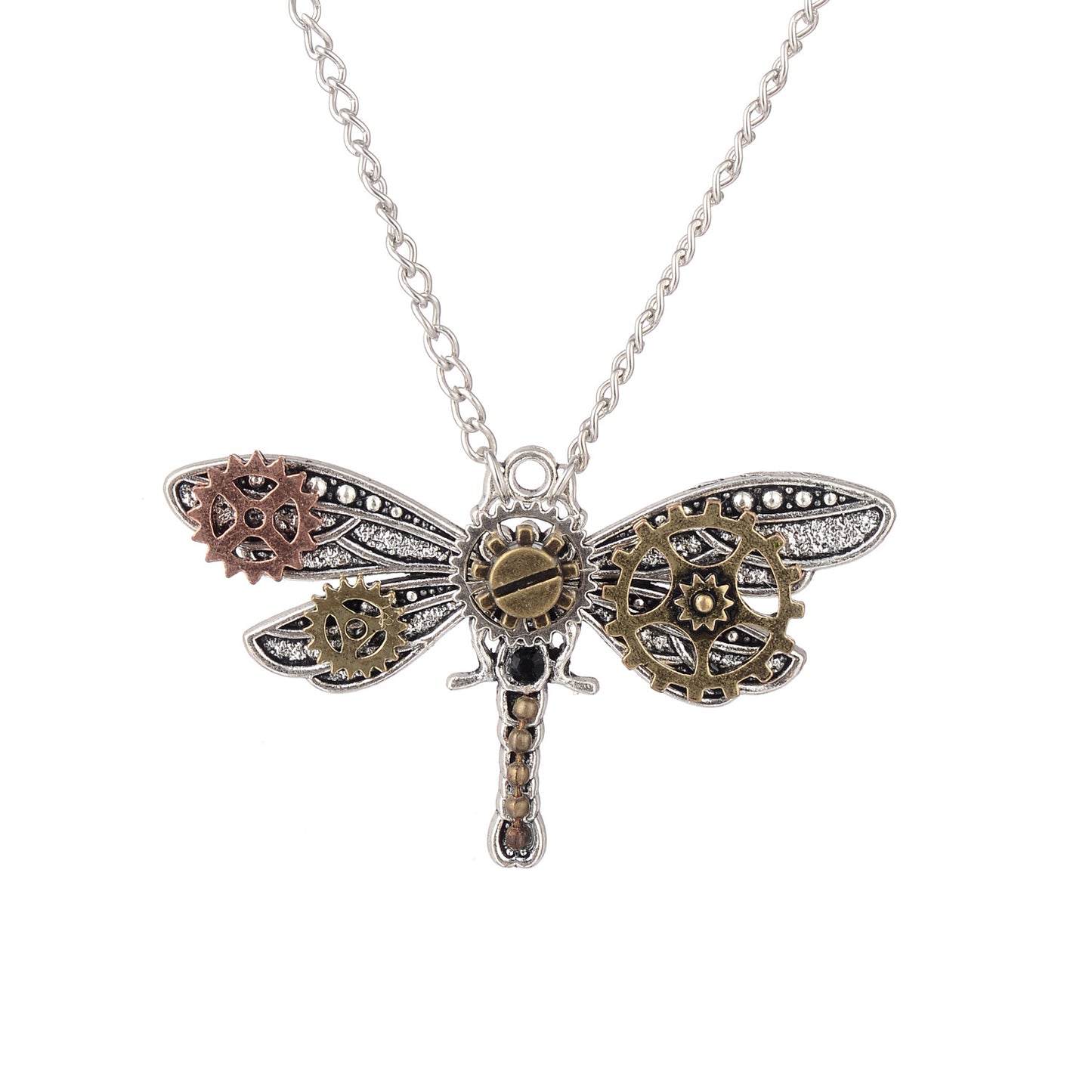 Steampunk Retro Dragonfly Pendant Curious Things