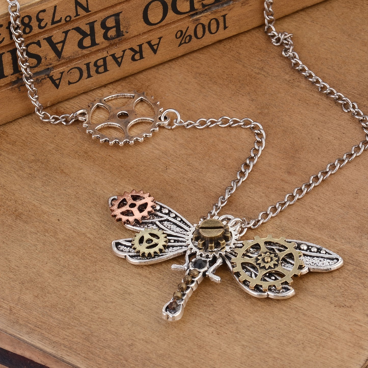 Steampunk Retro Dragonfly Pendant Curious Things