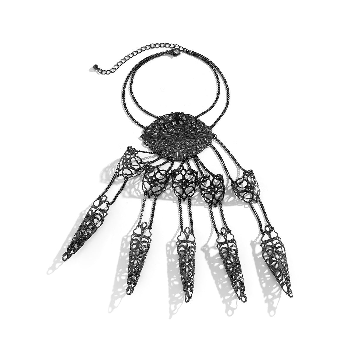 Steampunk Finger Chain Bracelet - Gothic Hand Jewellery Curious Things