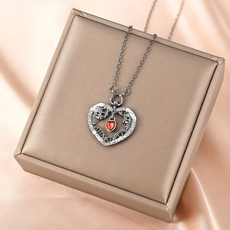 Steampunk Skull Heart Pendant Curious Things