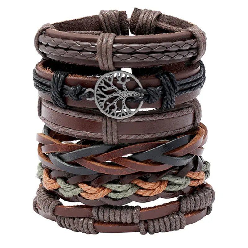 Vintage Adjustable Multilayer Leather Braided Bracelet Curious Things