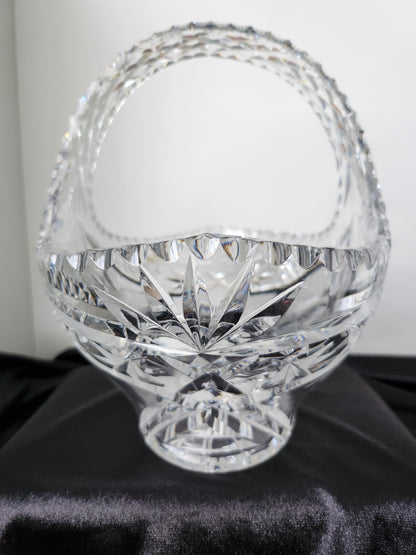 Large Diamond Cut Crystal Basket