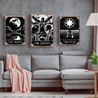 3 piece set A3 Dark Tarot Posters on Canvas  Curious Things   