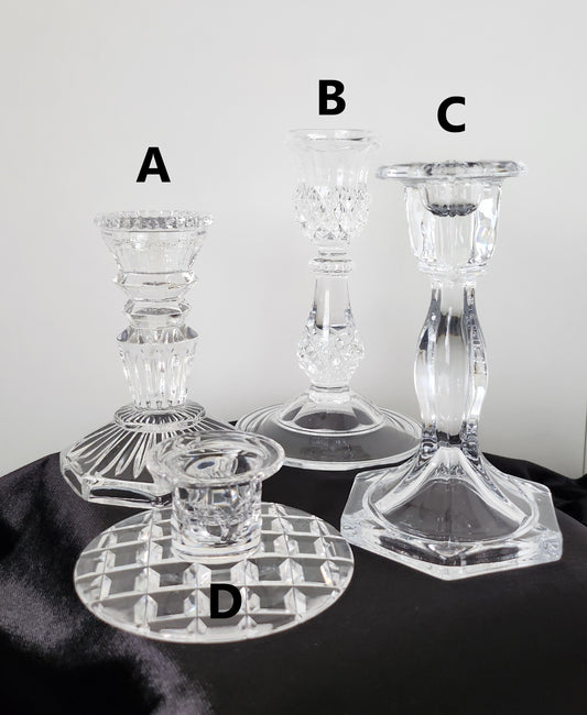 Assorted Crystal Candlestick Holders