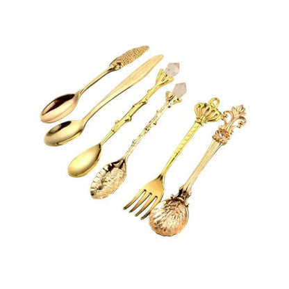 6pcs Mini Gold Cutlery Set