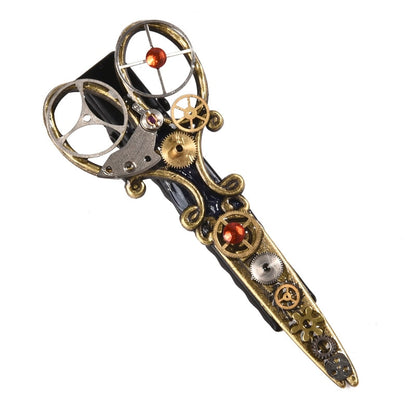 Steampunk Retro Gear Scissor Brooch Steampunk Curious Things   