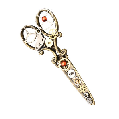 Steampunk Retro Gear Scissor Brooch Steampunk Curious Things   
