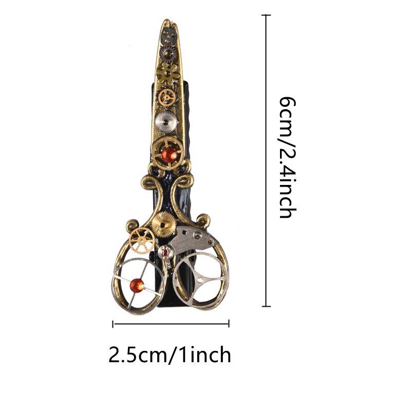 Steampunk Retro Gear Scissor Brooch Steampunk Curious Things   
